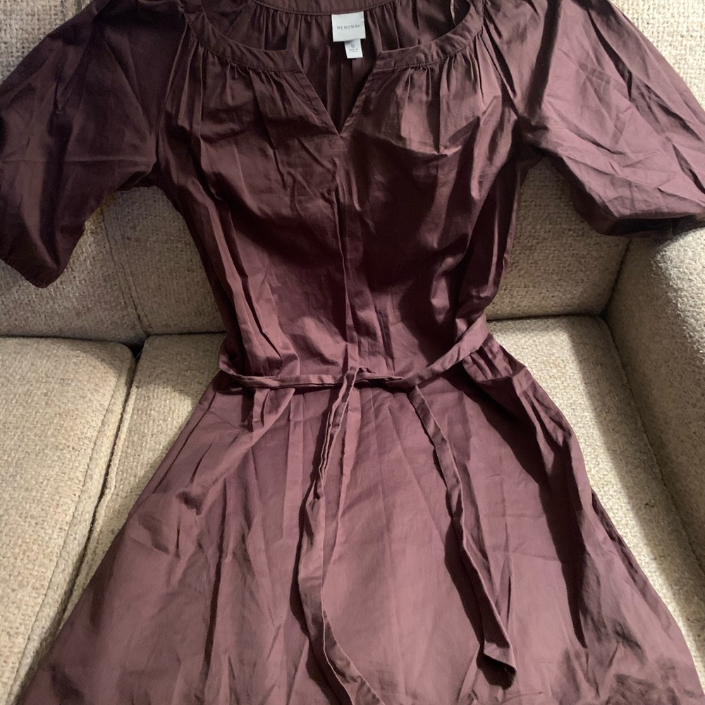 Chocolate Brown dress with belt size S.